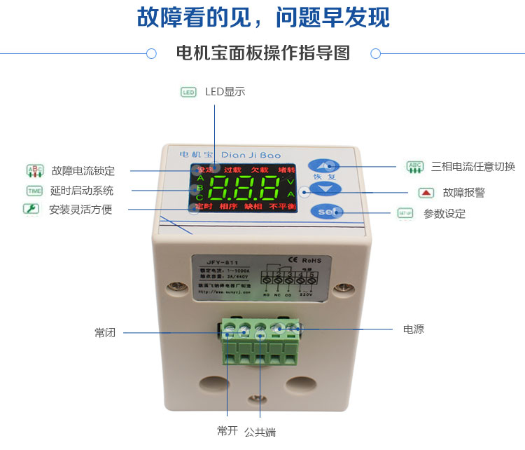 大功率电机保护器操作指导图